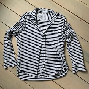 Frank & Eileen navy striped “Tee Lab” button down